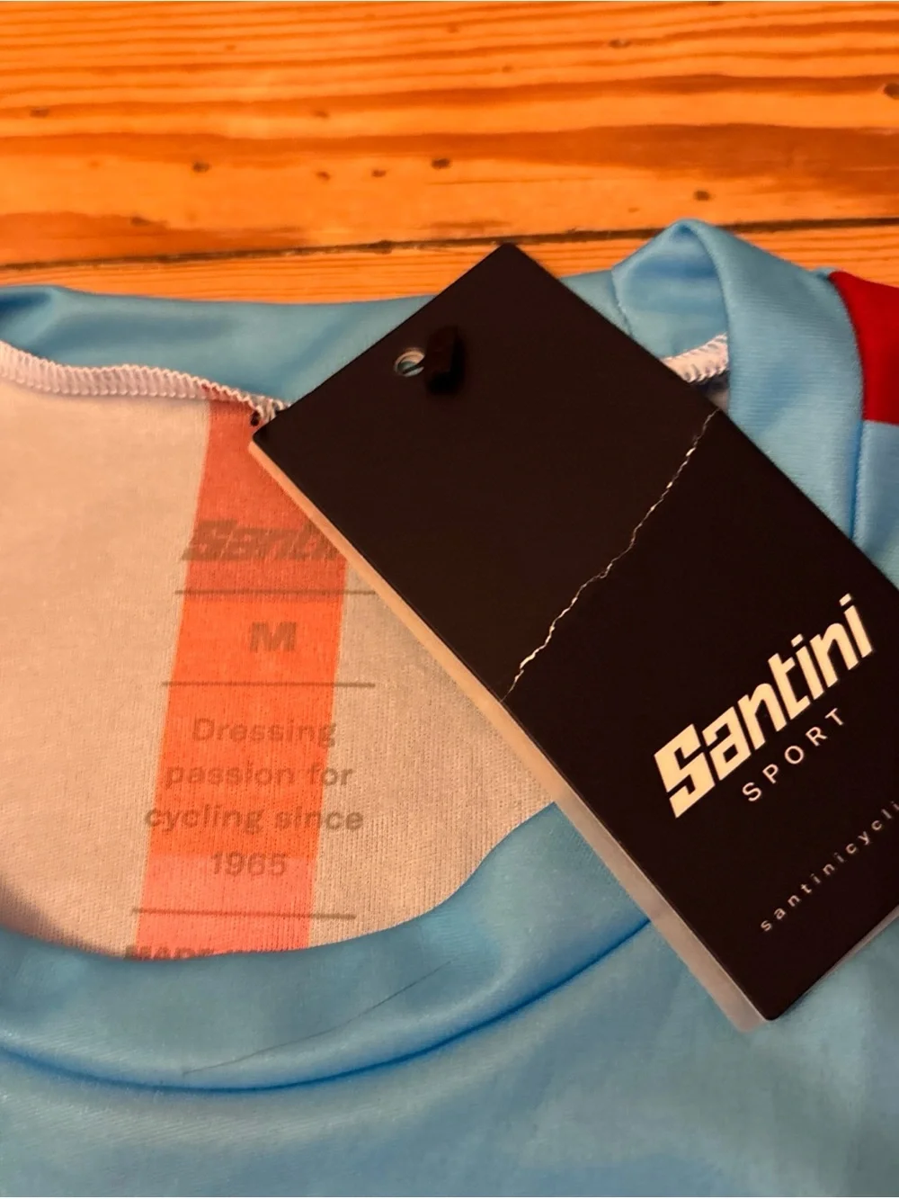 New Santini Shirt Mens Medium Blue Trek Travel Cycling